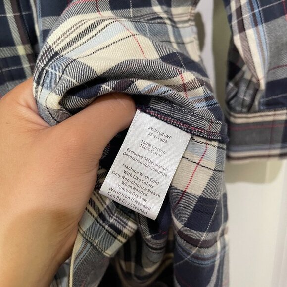 ATM Plaid Shirt Dress S - Picture 6 of 8